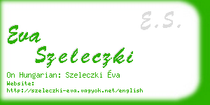 eva szeleczki business card